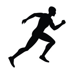 silhouette of a man running fast clean outline