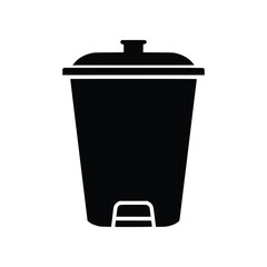 Foot Pedal Trash Can Solid Glyph Vector Icon