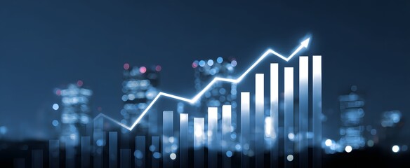 Naklejka premium Economic indicators sparkle like fireworks showing growing excitement among investors.