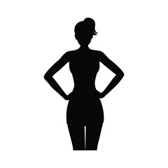 silhouette of a woman standing with hands on her hips