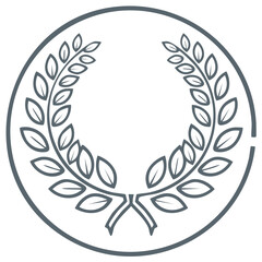 Laurel Wreath Emblem Circular Symbol Victory Award Achievement Design