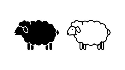 Obraz premium Black and white sheep with transparent background