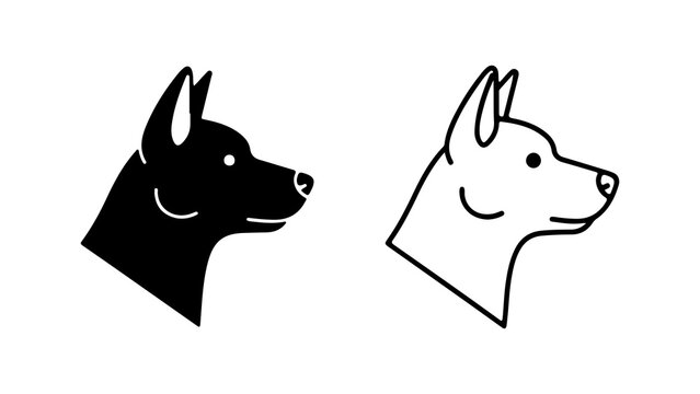 Dog head outline with transparent background