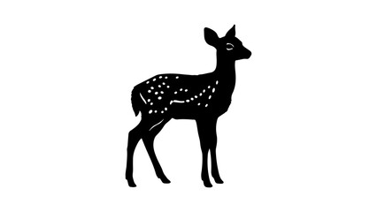Fawn silhouette with transparent background