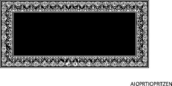 Elegant decorative border with floral elements for invitations, certificates, or formal announcements, originally a vector graphic, ready to use in your designs
