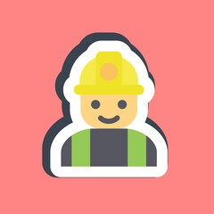 Sticker miner. Gold mining elements.
