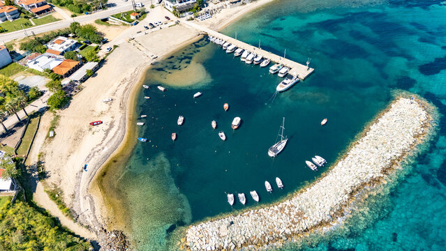 Aerial view of Nea Fokaia, Chalkidiki, Greece - Powered by Adobe