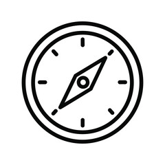 Vector art of compass icon, a navigational tool used for direction, exploration, and adventure, perfect for travel