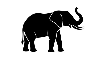 Obraz premium African elephant silhouette with transparent background