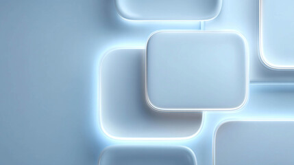 An abstract background with blue rectangles and soft lighting around them.
