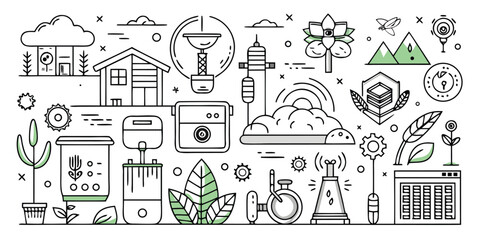 Diverse outdoor adventure icons celebrating nature and exploration discoveries