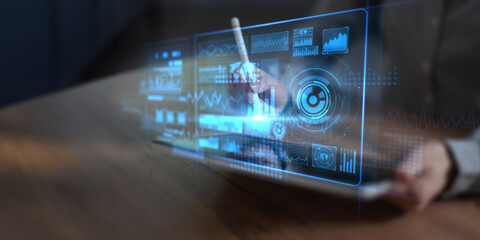 Virtual Dashboard for Data Visualization and Interactive Analytics Tools.