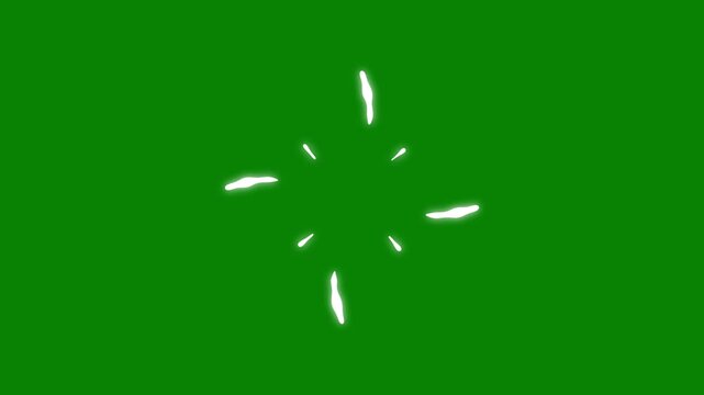 Circles fireworks explosion line shape blast, cartoon flat vector random explosion firework circle burst effect, circle bursting, ellipse blast green screen background, motion graphic line shape blast