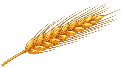 Fototapeta premium Golden Wheat Ear Illustration on Transparent Background for Agriculture and Food Market