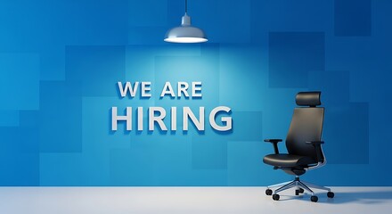 Office chair with hiring announcement recruitment employment
