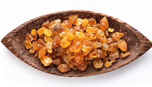 Natural Elemi Resin Isolated On White Background Top View