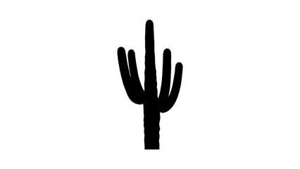 Fototapeta premium Saguaro cactus silhouette with transparent background