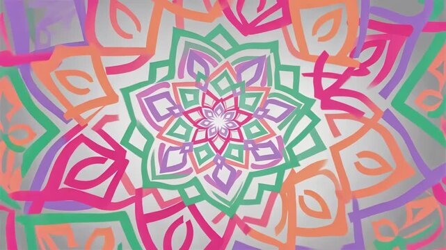 Abstract Colorful Mandala Design with Floral Geometric Pattern