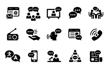 communication icons set