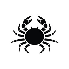 Marine Crab Seafood Top View Solid Glyph Vector Icon