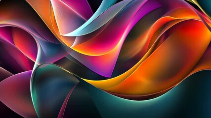 Vivid abstract waves in dynamic motion with colorful flowing shapes