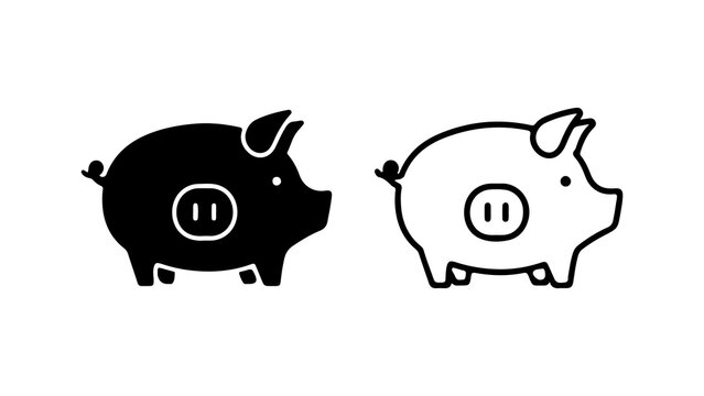 Pig bank icon with transparent background