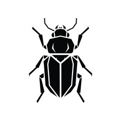 Geometric Polygonal Beetle Insect Vector Illustration