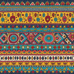 multi colored decorated hand drawn rendered traced embraided ornamental all over base background. repeat pattern geometrical texture border ethnic tribal creative design