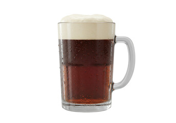 Refreshing dark beer in a glass mug PNG illustration isolated on transparent background Perfect for summer drinks
