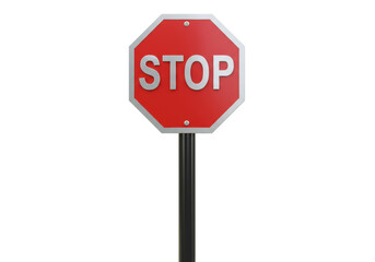 Stop sign PNG illustration isolated on transparent background road safety and traffic regulation concept