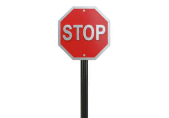 Stop sign PNG illustration isolated on transparent background road safety and traffic regulation concept