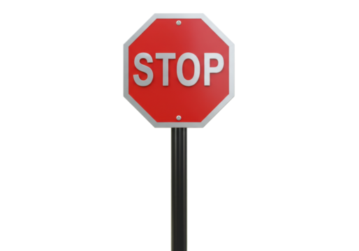 Stop sign PNG illustration isolated on transparent background road safety and traffic regulation concept