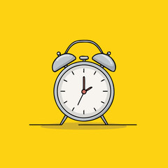 Yellow alarm clock vector