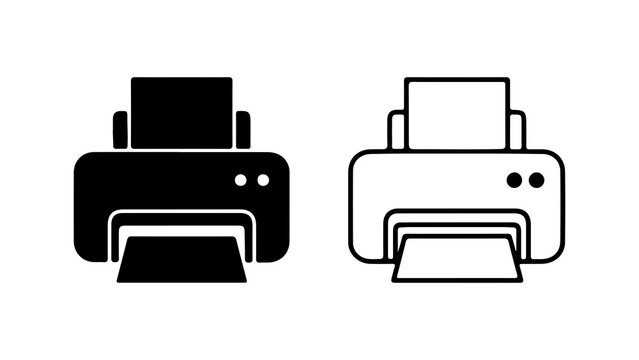 Printer icons with transparent background