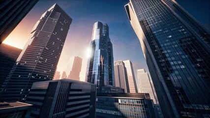 Futuristic cityscape with towering structures - Powered by Adobe