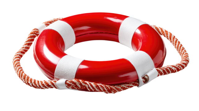 Lifebuoy: An inviting red and white lifebuoy, encircled by a rope, suggests safety and security, ready for any ocean journey.