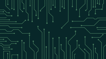 A teal background with a pattern of light teal lines resembling a circuit board design illustration