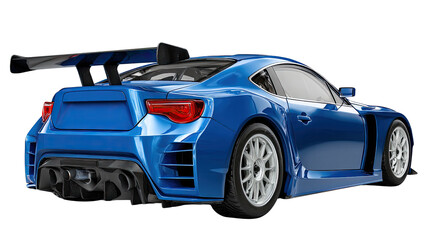 Blue Speedster: A sleek, dynamic blue sports car, showcasing a powerful design with aerodynamic enhancements, ready to dominate the road and embody the spirit of speed and performance.