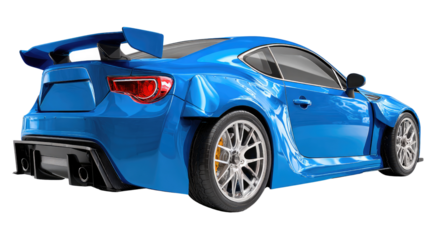Sleek Blue Car: Capturing the essence of speed and innovation, a vibrant blue sports car with aerodynamic lines and a powerful stance awaits.