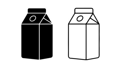 Milk Carton Icon Set In Minimalist Style © Adobe