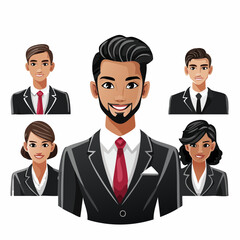 business people icons set