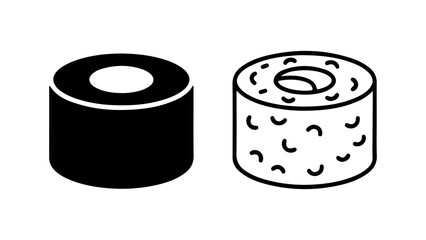 Minimalist Sushi Maki Roll Line Art Icon Set © Adobe