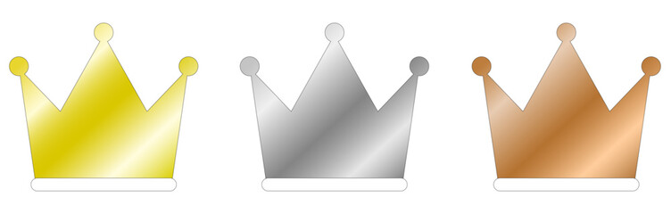 優勝王冠メダルセット ゴールド・シルバー・ブロンズ