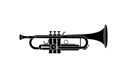 Obraz premium Golden trumpet musical instrument isolated on a white background