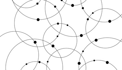 Seamless abstract background with circles and dots at their intersection