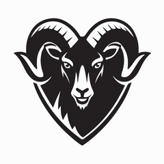 Strong Ram Goat Head Mascot Logo Vector on white background