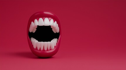 Naklejka premium Creative display of an open mouth on a bright background