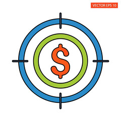 Targeting Money Financial Goal Vector Icon