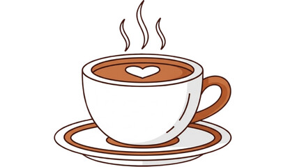 Cup of Coffee with Heart - Vector Illustration for Coffee Lovers