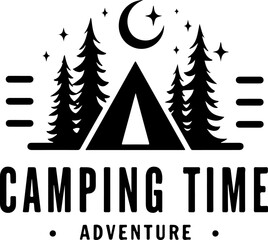 Obraz premium Camping Time Adventure Badge Vector 